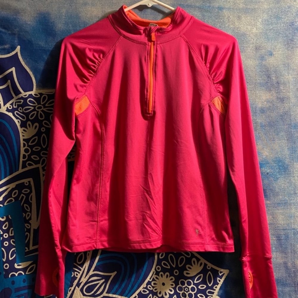 Danskin Now Dri More Pink 1/4 Zip Pullover Top